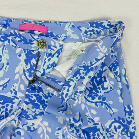 Lilly Pulitzer Womens Callahan Knit Short 0 Blue Periwinkle Turtlely Awesome - Picture 3 of 11